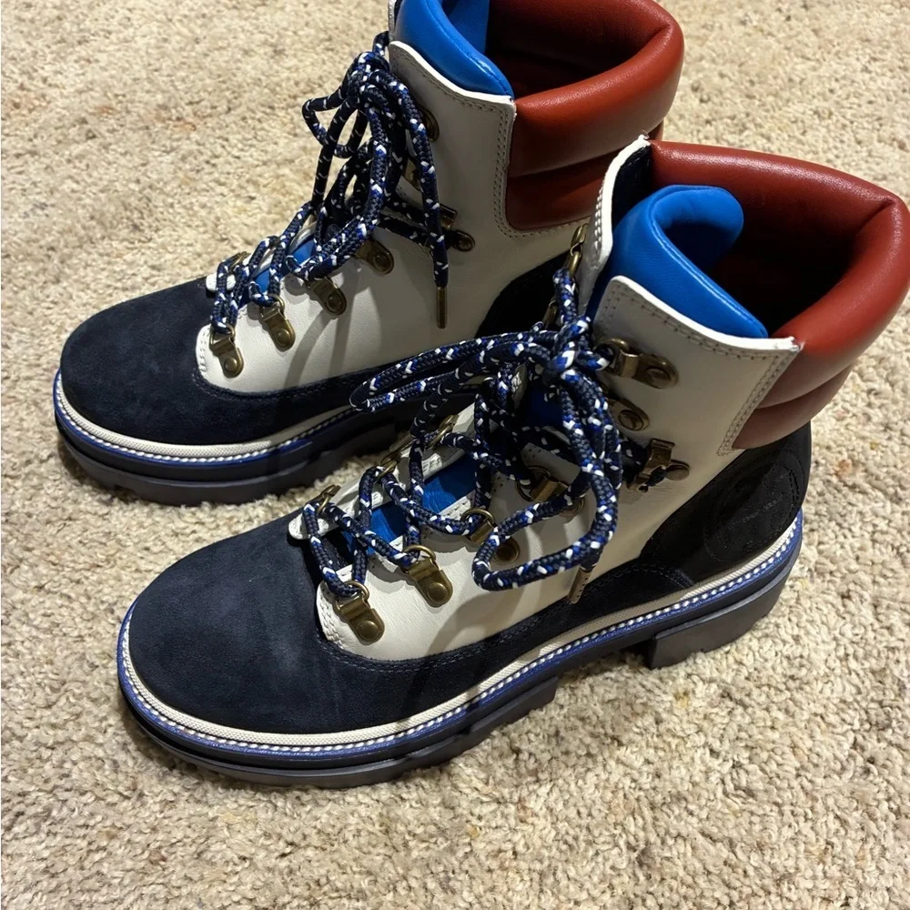 Tory Burch Women’s Miller lug hiker boots limited edition size 8 leather & suede